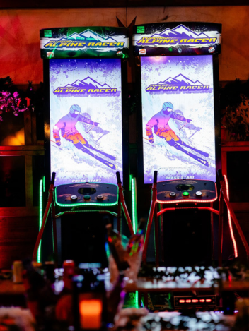 Ski-themed Christmas party game